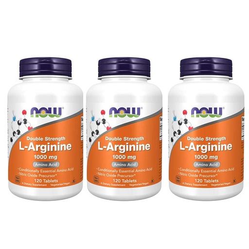 [BRSWIBITOAIBWALC] Now Foods L-Arginine 1000mg, 120 Tablets (Pack of 3)