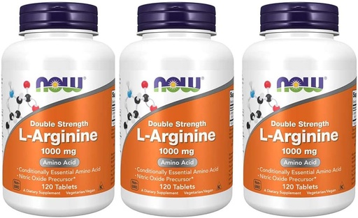 [BRSWIBITOAIBWALC] Now Foods L-Arginine 1000mg, 120 Tablets (Pack of 3)