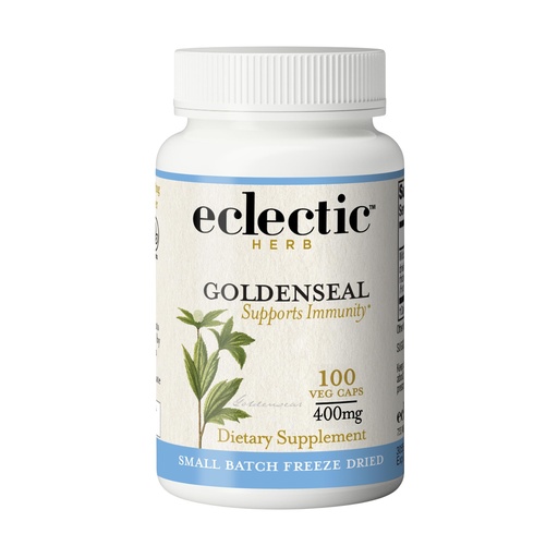 [BRSWIYT3PMDRYADK] Eclectic Herb - Goldenseal Capsules | Supports Immunity, Healthy Sinuses + Mucous Membrane Health | Herbal Supplement | Vegan, Non-GMO, Gluten Free, Freeze-Dried (100 CT | 400 mg)