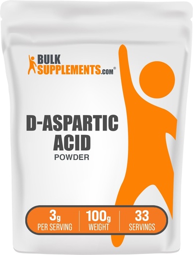 [BRSWIF36BEDGIHDO] BulkSupplements.com D-Aspartic Acid Powder - 남성용 D-Aspartic Acid Supplement, Unflavored Amino Acid - 순수 & 글루텐 무료, 서빙 당 3g, 100g (3.5 oz) (팩 1)