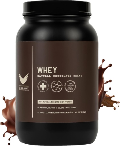 [BRSWGFADDMORODL7] High Level Whey Protein Powder Stevia Sweetened, Natural Chocolate Shake, 24g Protein, Ultra Filtered Non-GMO, Digestive Enzymes, Gluten Free, 蛋白粉, 2 lb, Whey Protein with Stevia