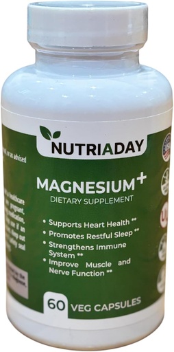 [BRSRAAD2O4PQGF3A] Magnesium Plus Supplement - Магнієвий комплекс для полегшення стресу, здоров'я серця, підтримка сну, імунітет Boost, м'язи та нервова допомога - чистий магнію Glycinate порошок 60 Veg капсули