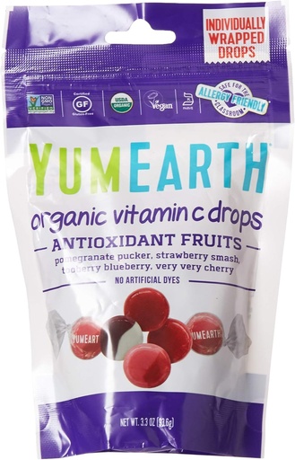 [BRSWIYAPPN7B6FTC] Yummy Earth Organic Vitamin C Drops Antioxifruits, 3.3 Ounce