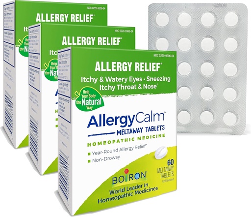 [BRSROEA6BEFAMELL] Boiron AlerjiCalm Tabletləri 180 Şərh, Sneezing, Runny Nose, və Itchy Eyes və ya Throat, Alerji Calm Tabs (Formerly RhinAllergy) ( 3 60ct Box)