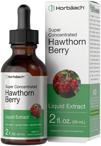 [BRSWGHA2BN4BME37] Horbäach Hawthorn Berry Extract | 2 fl oz | Alcohol Free Liquid Tincture | Vegetarian Supplement, Non-GMO, Gluten Free