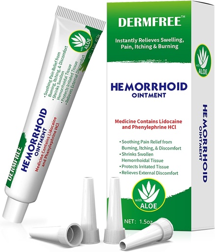 [BRSRAFIODIJWMDTK] Hemorrhoid Treatment, Hemorrhoid Cream with Lidocaine 4%, Phenylephrine HCl 0.25%, Natural Aloe Vera & Borneol Cooling Formula, Soothing Discomfort, Hemorrhoids Cream for Women, Men (1.5 OZ)