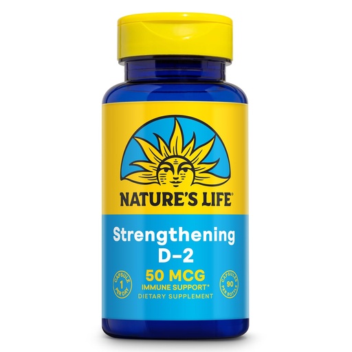 [BRSWIYQFCUHBEHLC] Nature's Life Strengthening Vitamin D2 2000 IU as Ergocalciferol - Immune Support Supplement - Vitamin D Support for Calcium Absorption, Bone Health - 60-Day Guarantee, 90 Serv, 90 Vegetarian Capsules