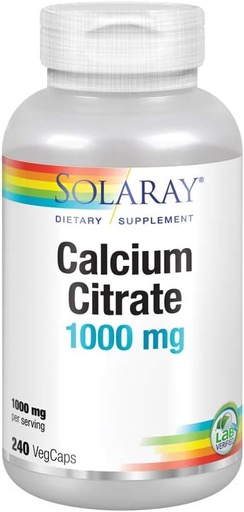 [BRSWIYT3OMAGIFLC] Solaray Calcium Citrate, 1000 mg, 240 VegCaps