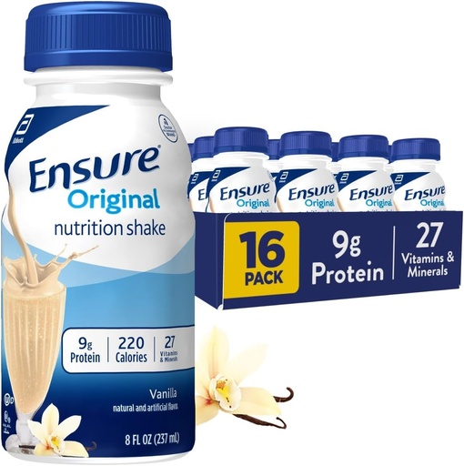 [BRSWIZYKAQJR6EYV] Ensure Original Vanilla Nutrition Shake | Meal Replacement Shake | 16 Pack