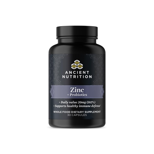 [BRSWYZL3AQFBQDT2] Ancient Nutrition Probiotics and Zinc Supplement, Supports Healthy Immune System and Gut Health, Made Without GMOs, Superfoods Supplement, Paleo and Keto Friendly, 30 Count