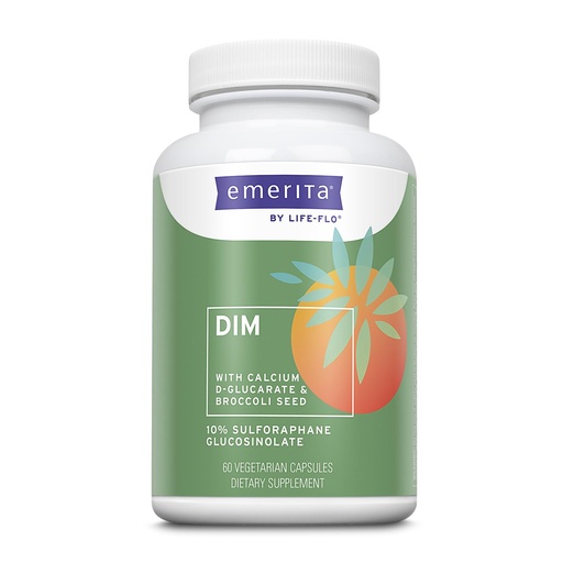[BRSWIFLRC4MRE3TM] Emerita by Life-flo DIM Supplement, Balancing Support for Women with 100mg DIM Plus Calcium D-Glucarate and Broccoli Seed Extract, 60-Day Guarantee, Not Tested on Animals, 30 Servings, 60 VegCaps