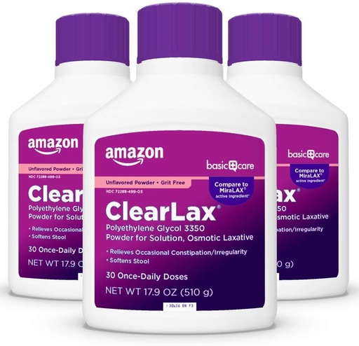 [BRSWYYI7CQNAIADX] Temel Bakım ClearLax, Sol Glycol 3350 Toz Çözüm için, Osmotic Laxative, Unflavored, 1.11 pound (Pazar 3)