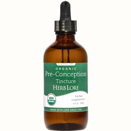 [BRSRAHAHCF5QICTA] Herb Lore Organic Pre-Conception Tincture – Alcohol Free Liquid Fertility Support for Women