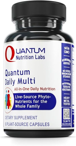 [BRSWIY33OYMBWETO] Quantum Nutrition Labs Daily Multivitaminski - Multivitaminski za moške in ženske, Daily Nutrition dopolnila s kalcij za odrasle, Izdelano s Cordyceps in zeleni čaj - 60 vegetarijanske kapsule