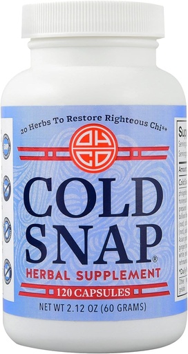 [BRSWIYQ3AR7RKHTG] Cold Snap - Chinese Herbal Supplement for Deep-Level Immune Support - Immune System Booster with 20 Natural Ingredients Including Ginseng & Ginger - Fast Acting for Sudden Issues - 120 Capsules