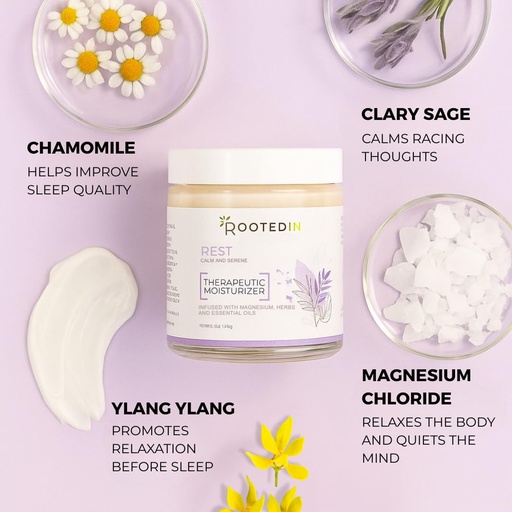 [BRSRAGITO4DRS3LP] Rooted in rest Magnesium Lotion for Sleep ... Tiede Tallennetut uniapurahat... 2X Lisää Magnesiumkloridia... Nopea, tehokas rentoutuminen Laventelin, intohimon ja kamomillan kanssa...