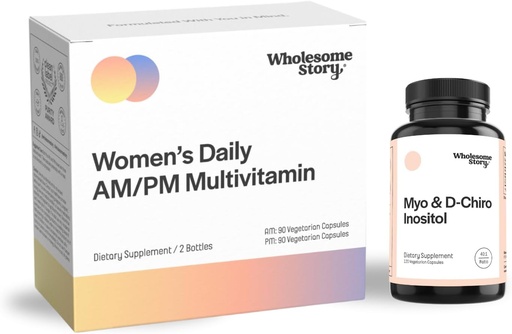 [BRSROAAODINAGC37] 全体ストーリー ホルモンサポート バンドル:ミオイノシトール&D-Chiroイノシトールブレンドカプセル | プレミアムバイオ利用できる毎日のマルチビタミン 女性用 アイロン、葉酸、カルシウム、オメガ3 DHA&ビタミンD