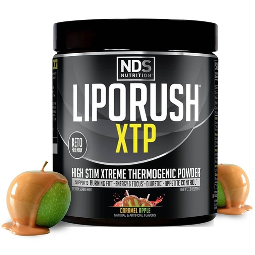[BRSW2BITBB4A22DO] LIPORUSH NDS Nutrition XTP Thermogenic Fat Burner with L-Carnitine - Energy, Focus, and Appetite Control - Extreme Thermogenic Fat Burning Powder Weight Loss - Caramel Apple (45 Servings)