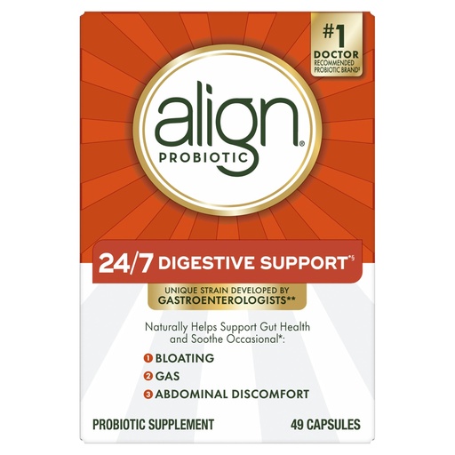 [BRSWKH3YBN5QAHLI] Align Probiotic, 24/7 Digestive Support*§, Probiotics for Women and Men, Probiotics for Digestive Health, Men and Womens Probiotic Capsules Help Relieve Occasional Bloating & Gas*, 49 Capsules