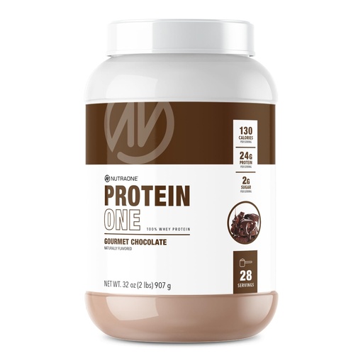 [BRSWGAIOAQCAYAYZ] NutraOne ProteinOne Whey Protein Promote Recovery and Build Muscle with a Protein Shake Powder for Men & Women (Gourmet Chocolate, 2 LB)