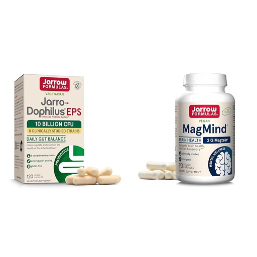[BRSRAZYRBF7RSEIU] Jarrow Formulas Probiotics 10 Billion CFU and MagMind Brain Health Supplement Bundle