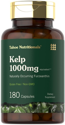 [BRSRAYAZA4ARY2TO] Tahoe Nutritionals Kelp Supplement | 180 Capsules | with Green Tea Extract | Non-GMO & Gluten Free