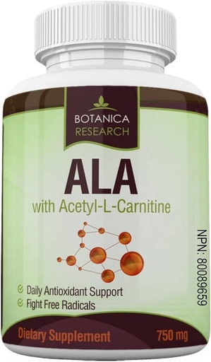 [BRSWKZY6CR7QGHY7] Alpha Lipoic Acid with Acetyl L Carnitine - ALA ALC Anti Aging Health & Wellness Formula to Support Nerve Health, Tingling Feet, Hands, Limbs 60 Vitamin Complex Capsules