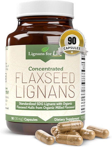 [BRSWK2Y6CQMGAHA7] Lignans for Life Flaxseed Lignans for Dogs & People + SDG - אומגה 3 Fatty Acids, Antioxidants - שיפור Shiny Coat, Digestive & Heart Health for Dogs, 35 מ"ג, 90 קפסולות פלקסיד, 1 Pack