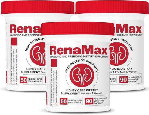 [BRSRAFIDOYGQOAI6] Capsule Kidney Restores & Kidney Care Supplement - Probiotic & Prebiotic Supplement to Support Normal Kidney Function - 50 Billion CFU per Capsule - Made in U.S.A (270 Caps (3 Pack))