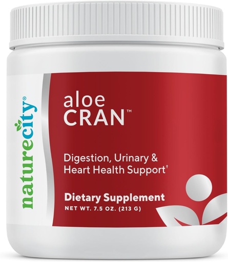 [BRSWKYL5PJYRQCDE] NatureCity AloeCran - Pure Aloe Vera Blend med Cranberry Powder Supplement - Sukker Free Fiber Combo Mix til fordøjelse og urinveje - Gut & Metabolic Health Support - 30 dages forsyning