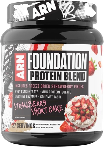 [BRSRAFLQCADRGD3Z] Arms Race Nutrition | ARN | Foundation Protein Blend (2 Pounds, Strawberry Shortcake)