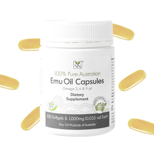 [BRSWIHL5A55GCCT6] Y Not Natural Emu Oil Capsules - Heart, Hair, Metabolism & Joint Support Supplement - Pharmaceutical Grade Emu Oil with CLA, Omegas 3, 6 & 9 with Vitamin K2, A & E 1000mg, 100 Capsules