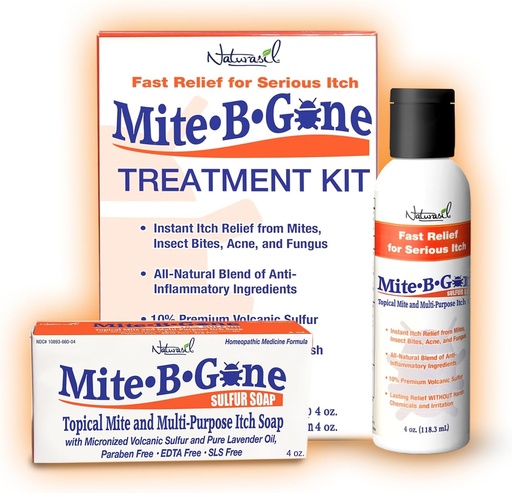 [BRSRMHY2A5YW2AYV] Mite Treatment Lotion & Soap by Mite-B-Gone |Natural Relief for Acne, Bug Bites, Skin Redness & Itching, Discomfort & Rosacea | Safe for Kids and Adults| Treatment Kit