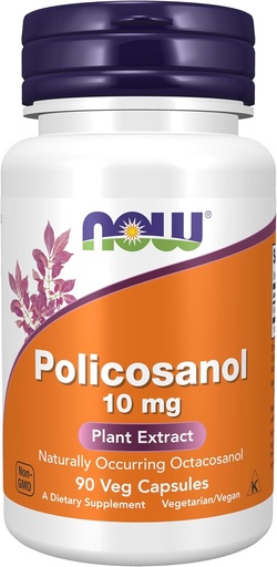 [BRSWIYYPOMNWEA34] NOWフーズサプリメント, Policosanol 10 mg, ロングチェーン脂肪アルコールのブレンド (LCFA) シュガーカヌーから派生, 90 ベジーカプセル
