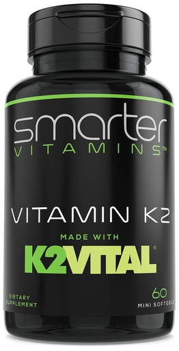 [BRSWY2YHABYGAHLB] Smarter Vitamin K2 MK7 100mcg, Made with K2VITAL and Kale, 60 Liquid Softgels