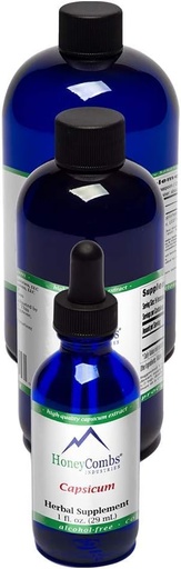 [BRSWIB3QBQGGAYA5] HoneyCombs Liquid Capsicum/Cayenne Pepper Supplement to Support Blood Flow & Heart Health - Organic Cayenne Pepper Drops – Alcohol-Free, Cold Pressed Cayenne Pepper Organic Liquid, 8 Fl Oz.