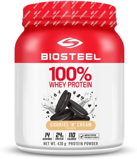 [BRSRMFARAQPB63DJ] BIOSTEEL 100% Whey Protein Powder - Cookies & Cream, 14 Servings, 24g Protein, Whey Protein for Pro Athletes, Sugar Free, rBGH Free, Non-GMO, Enhanced Recovery and Muscle Building