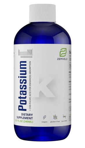 [BRSWIZQPOICRYDY3] Liquid Ionic Potassium Citrate Supplement | Potassium Electrolyte | Support Healthy Heart | Healthy Gut pH Balance | Support Muscle Health | 8oz, 48 Day Supply
