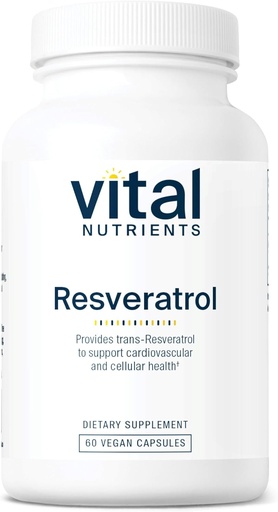 [BRSWIYIZCEEBKALO] Vital Nutrients Resveratrol | Ultra High Potency Antioxidant | Trans Resveratrol for Cardiovascular and Cell Health Support* | Vegan Supplement | Gluten, Dairy and Soy Free | Non-GMO | 60 Capsules