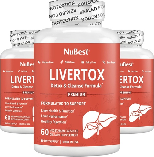 [BRSRMZYNPIIAGGT6] NuBest LiverTox - Premium Liver Health Formula - Liver Cleanse, Detox & Reparation - cu Milk Thistle, Choline, Beet, Turmeric, Artichoke & Dandelion - 3 Pack 