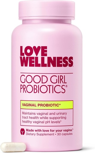 [BRSRAAQ3OYIRGCLV] Love Wellness Good Girl Probiotics ← Salud Vaginal de las Mujeres > pH Balance Suplemento TENIDO 9-Strain Probiotic for Urinary Tract, Yeast, Odor &amp; Immune Support TEN Gluten-Free TEN 30 CT, 30-Day Supply