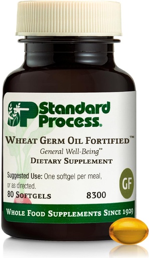 [BRSWIZLRDJ5QY2A5] Standard Process Wheat Germ Oil Fortified - Immune Support Supplement to Aid Antioxidant Activity - Gluten-Free, Non-Dairy & Non-Soy - 80 Softgels (80 Servings)