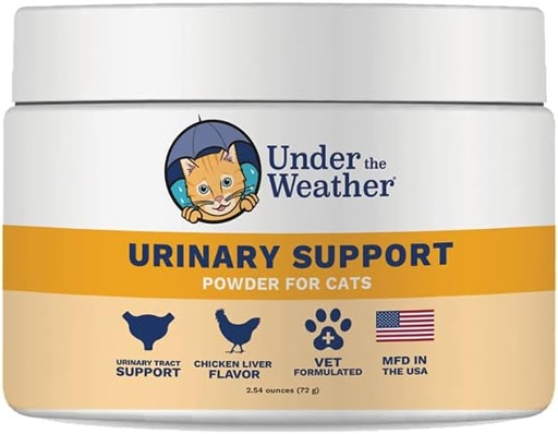 [BRSW2EIYAAIBMD3H] Under The Weather Pet Urinary Tract Support Powder for Cats | Vet Formulated Natural Supplements for Cats and Kittens | Promote Healthy Urinary Tract and Immune System - 60 Day Supply, 120 Scoops