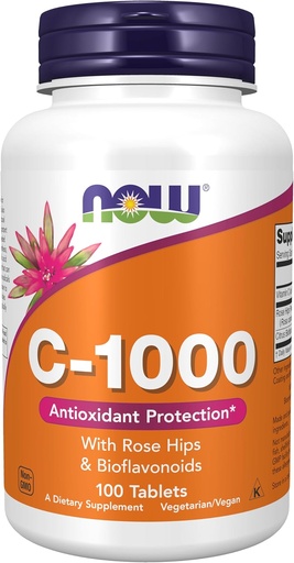 [BRSWIYQGCAOBC3LY] AHORA Suplementos de alimentos, vitamina C-1.000 con caderas rosas " bioflavonoides, protección antioxidante*, 100 tabletas