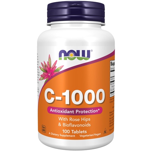 [BRSWIYQGCAOBC3LY] NOW Foods Supplements, Vitamin C-1,000 with Rose Hips & Bioflavonoids, Antioxidant Protection*, 100 Tablets