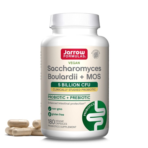 [BRSWIZ37AQFBQD3C] Jarrow Formulas Saccharomyces Boulardii + MOS Probiotics for Digestive Health and Intestinal Tract Support - 5 Billion CFU Per Serving - 180 Delayed Release Caps - Probiotic + Prebiotic - 180 Servings