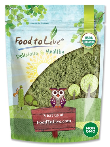 [BRSW2ZYFC56RQFLL] Food to Live Organic Alfalfa Powder, 1.5 Pounds - Non-GMO, Raw Dried Whole Young Leaves, Vegan, Great for Baking, Juices, Smoothies, Shakes, Tea, and Drinks. Good Source of Dietary Fiber and Protein