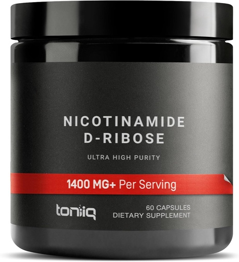 [BRSRAZQ7CECB63IZ] Ultra High Potency 1400mg NAD Supplement - Nicotinamide Riboside Supplement - NAD+ Nicotinamide B3 Blend with D-Ribose, Niacin -with RiaGev - 3rd Party Tested (60 Count (Pack of 1))