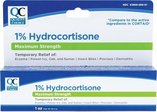 [BRSWIYYPOMMAEFLK] Quality Choice Maximum Strength Hydrocortisone Cream 1% 1 Ounce (28g) , Boxes (Pack of 6)