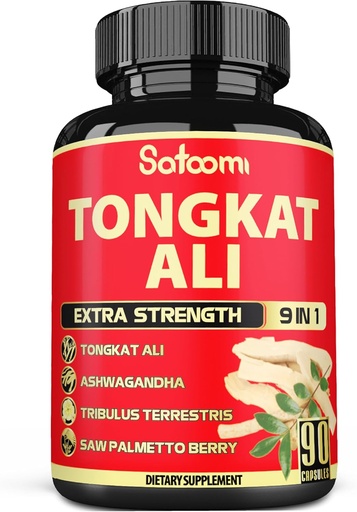 [BRSRAYI7BYBRAA32] Satoomi 9in1 Tongkat Ali Root Extract - Ashwagandha, Tribulus Terrestris - 90 capsule timp de 3 luni - Suport Putere, Energie & sănătos Imune